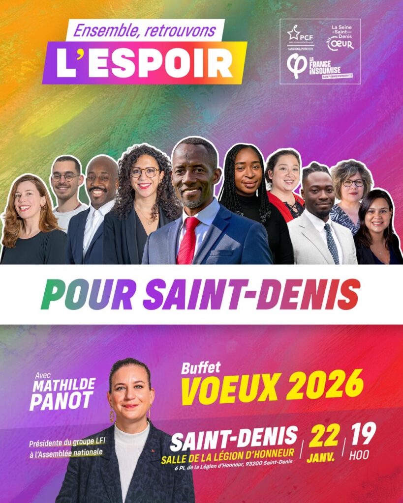 Ensemble, retrouvons l'espoir ! Elections municipales de Saint Denis et Pierrefitte 2026 - LFI - PCF - SSDAC - 22 janvier - Mathilde Panot Ensemble, retrouvons l'espoir ! Elections municipales de Saint Denis et Pierrefitte 2026 - LFI - PCF - SSDAC - 22 janvier - Mathilde Panot